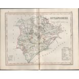 Rutlandshire 1850 Antique Steel Engraved Map Thomas Dugdale.