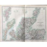 Scotland Highlands Shetland Orkney Etc Large Coloured Antique Map.