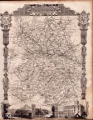 Shropshire Steel Engraved Victorian Thomas Moule Map.