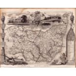 County of Suffolk Steel Engraved Victorian Thomas Moule Map.