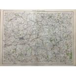 Victorian Antique 1897 Map Manchester Yorkshire High Peak Etc.