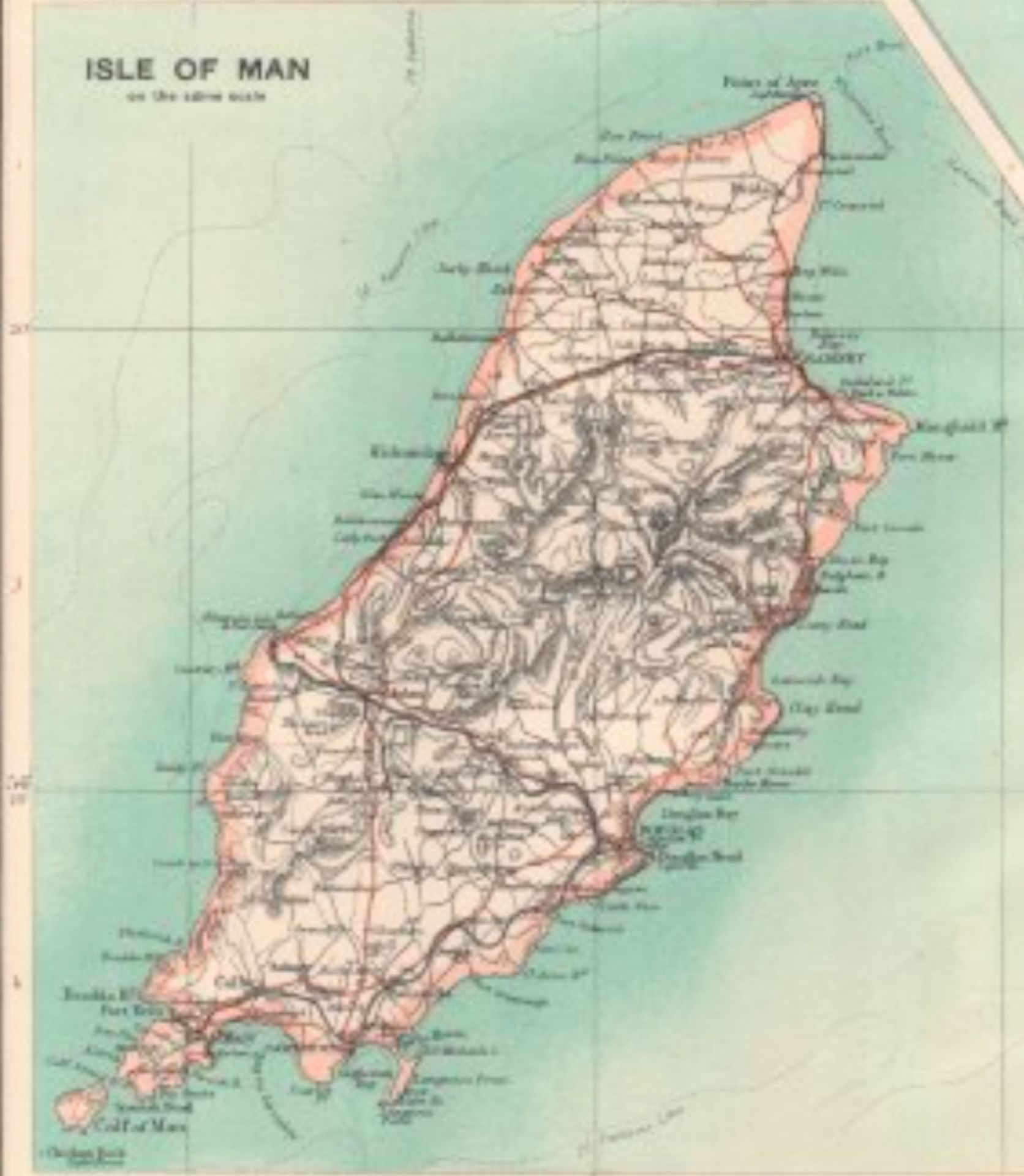 Victorian Antique Large 1897 Map Morecambe, Isle of Man, Lake District. - Image 2 of 2