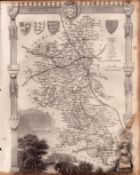 Buckinghamshire Steel Engraved Victorian Thomas Moule Map.