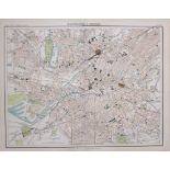 Victorian Antique 1897 Large Detailed Map Cities of Manchester & Salford.