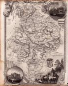 Huntingdonshire Steel Engraved Victorian Thomas Moule Map.