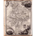 Huntingdonshire Steel Engraved Victorian Thomas Moule Map.