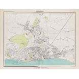 Victorian Antique 1897 Large Detailed Street Map Eastbourne Sussex.