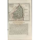 Northumberland Antique 1783 F Grose Copper Plate Coloured County Map.