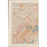 WW1 Western Front Neuve Chapelle Coloured Antique Map 1922.