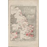 WW1 Air Raids & Naval Bombardments In Britain Antique Print 1922.