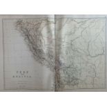 Peru & Bolivia Large Coloured Victorian 1882 Blackie Map.