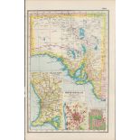 South Australia Area Coloured Antique Map-357.