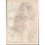 Syria Palestine & the Hauran Antique Victorian 1882 Blackie Map.