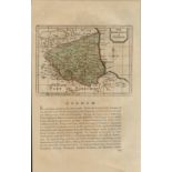 Durham Rare Antique 1783 F Grose Copper Plate Hand Coloured County Map.