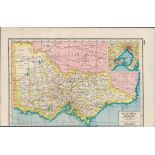 Australia Victoria Melbourne Coloured Antique Map-352.