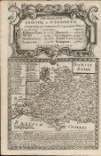Britannia Depicta E Bowen c1730 Map Dorsetshire Dorchester Warehan Weymouth.