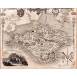 Isle Of Wight Steel Engraved Victorian Thomas Moule Map.