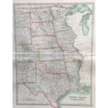 United States Central Dakota Iowa Missouri Oklahoma Etc Large Antique Map.