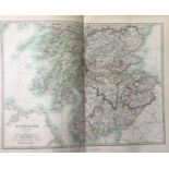 Scotland & The Hebrides Large Coloured Antique Map.