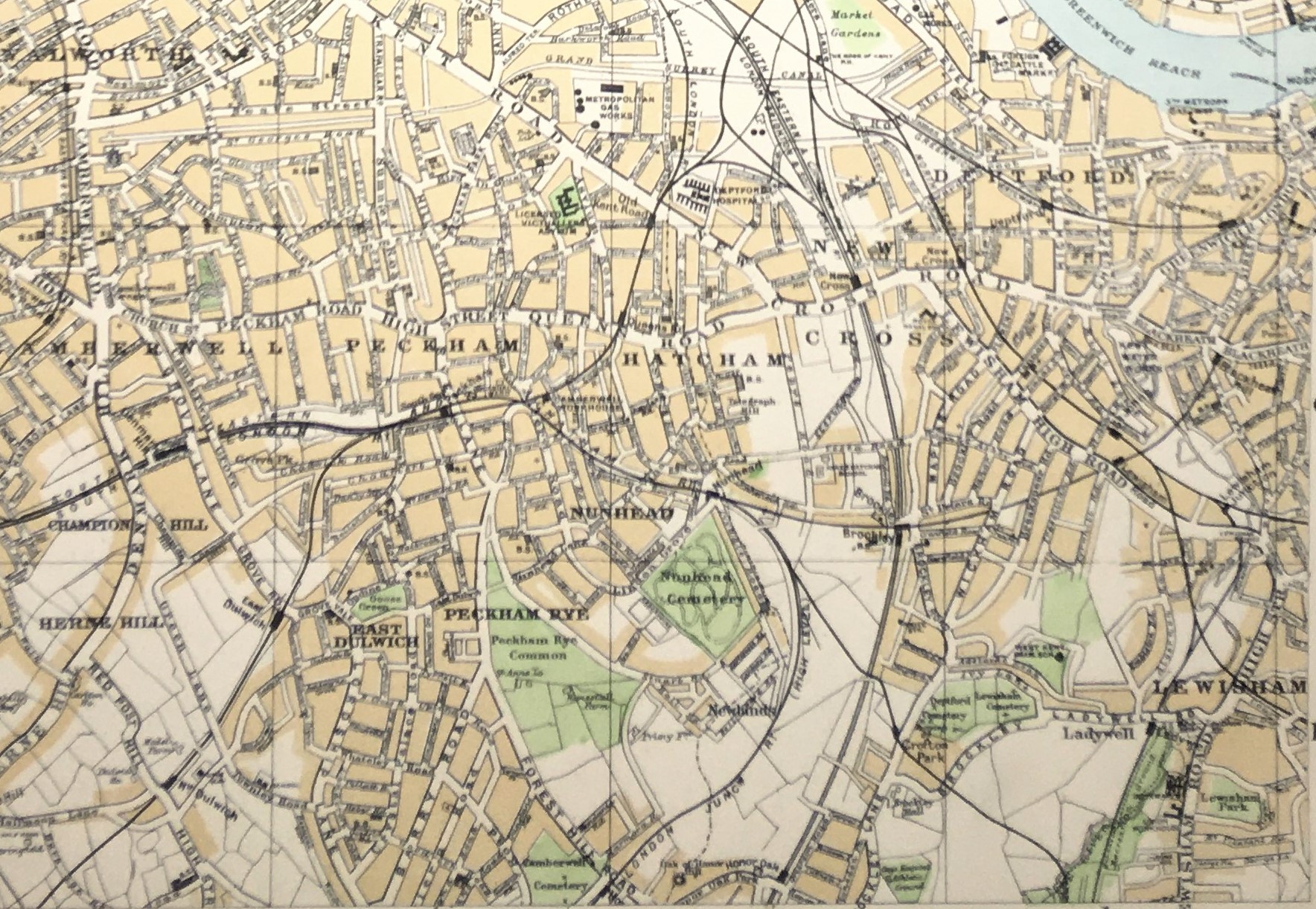 The East End Of London Large Victorian Streets Areas Map GW Bacon 1899. - Image 4 of 5