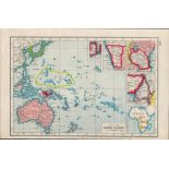 WW1 Fate of the German Colonies Antique Map 1922.