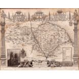 Yorkshire North Riding Steel Engraved Antique Thomas Moule Map.