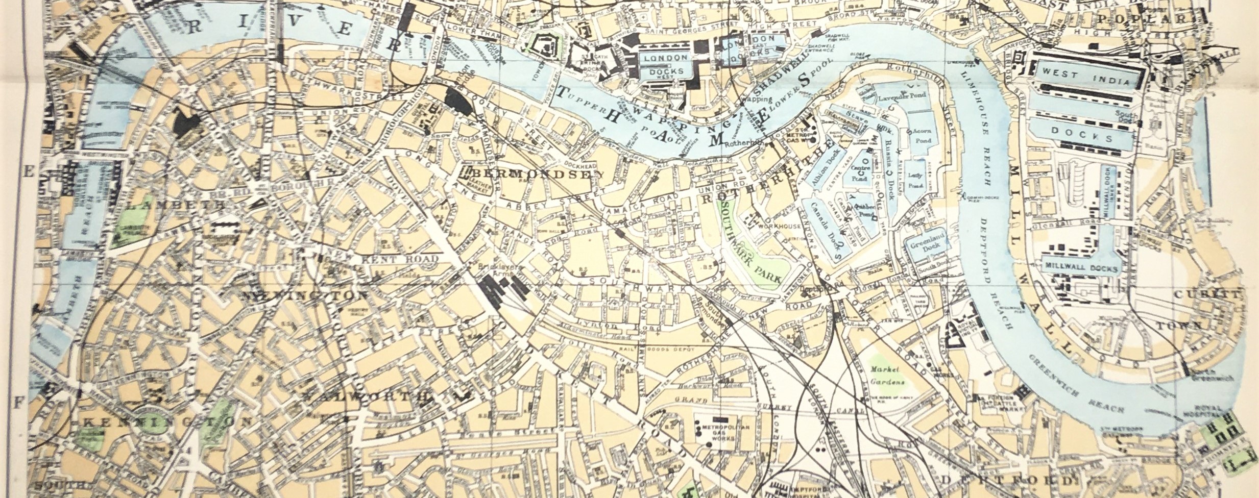 The East End Of London Large Victorian Streets Areas Map GW Bacon 1899. - Image 2 of 5