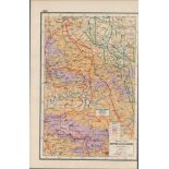 WW1 Battle Of The Ancre Antique Coloured Map 1922.