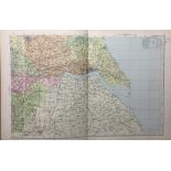 Coloured Antique Large Map Yorkshire South East GW Bacon 1904