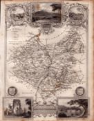 Leicestershire Steel Engraved Victorian Thomas Moule Map.