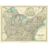 United States New York Washington Ohio Virginia Large Antique Map.