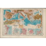 Mediterranean Sea Coloured Antique Map-129.