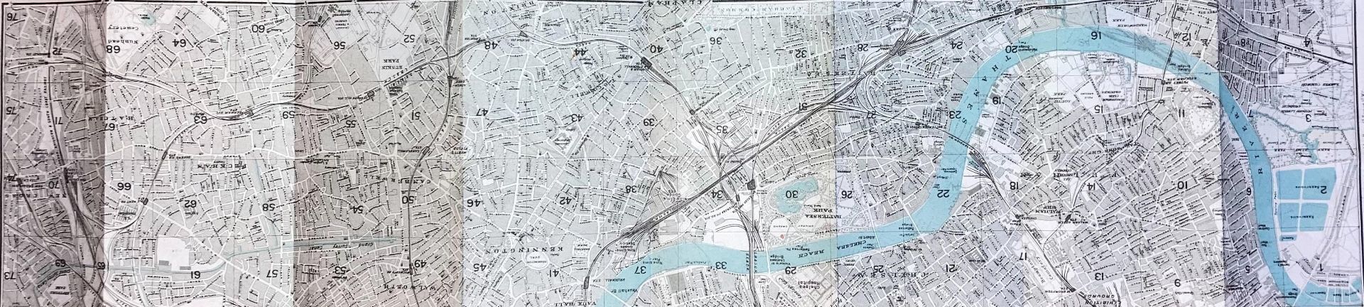 London & Environs Detailed Section 2 Antique Large Rare Map.