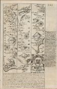 Britannia Depicta E Bowen c1730 Map Wales Carmarthen, Cardigan Aberystwyth.