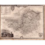 Somersetshire Steel Engraved Victorian Thomas Moule Map.