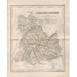 Brecknockshire Historic County of Wales 1850 Antique Map.