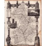 Cambridgeshire Steel Engraved Victorian Thomas Moule Map.
