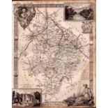 Warwickshire Steel Engraved Victorian Thomas Moule Map.