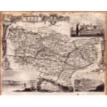 County of Kent Steel Engraved Victorian Thomas Moule Map.