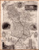 Derbyshire Steel Engraved Victorian Thomas Moule Map.