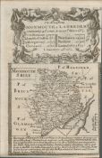 Britannia Depicta E Bowen c1730 Map Monmouth Abergavenny Crickhowell.