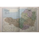 Coloured Antique Large Map Somersetshire GW Bacon 1904.