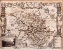 Yorkshire West Riding Steel Engraved Antique Thomas Moule Map.