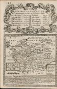Britannia Depicta E Bowen c1730 Map Hereford to Leicester Bromsgrove Solihull Coventry.