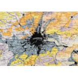 Victorian Antique 1897 Large Map London Environs Populations