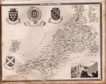 County of Cornwall Steel Engraved Victorian Thomas Moule Map