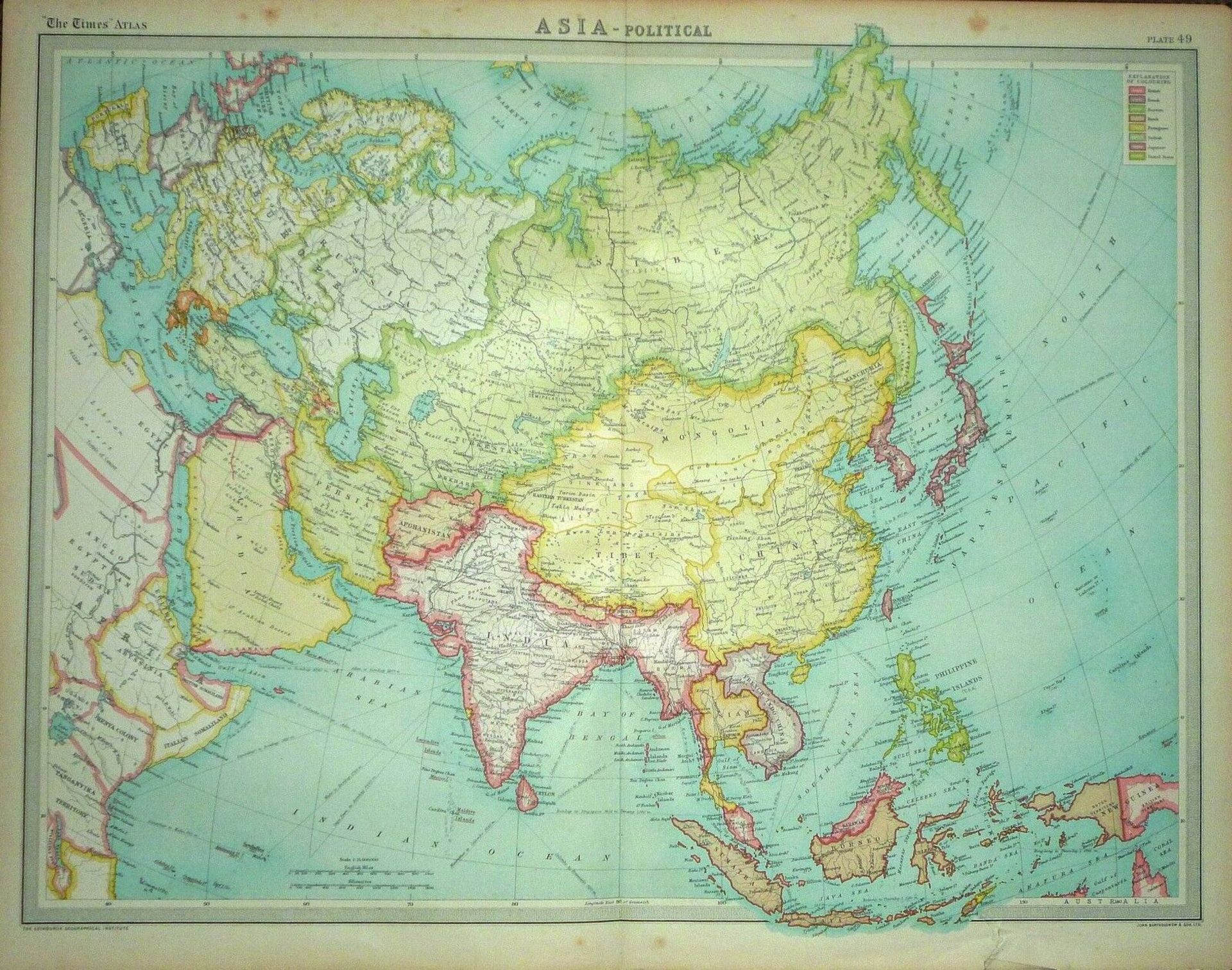 Collection of 7 John Bartholomew Large Antique World Maps -4 - Image 2 of 8