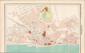Victorian Map of Blackpool Winter Gardens, North & Central Pier, The Beach