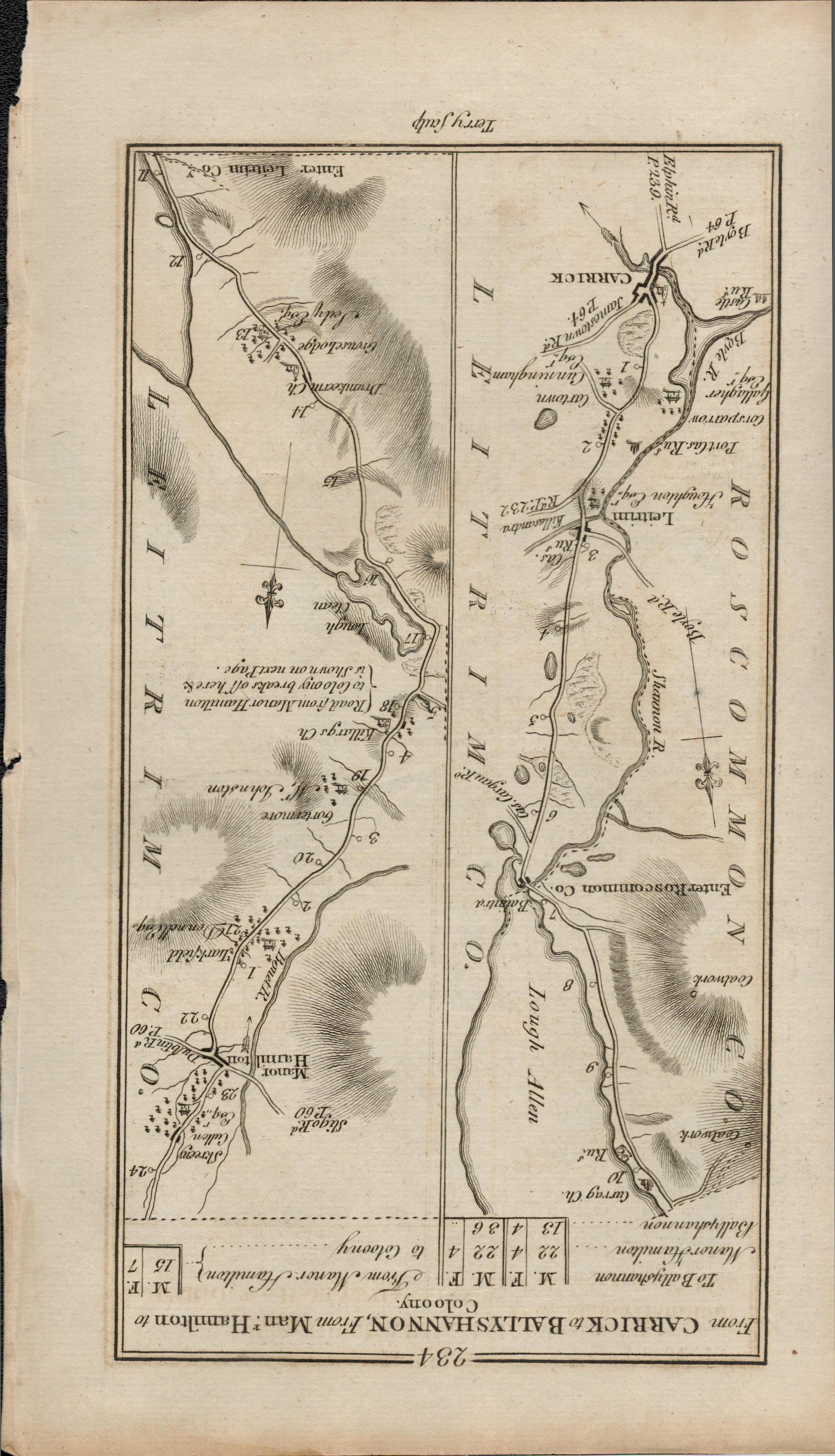 Taylor & Skinner 1777 Ireland Map Ballymahon Carrick On Shannon Leitrim Longford.