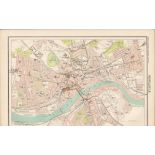 Victorian Map Newcastle City, Barracks, Ironworks, Market Tyne, Gateshead.